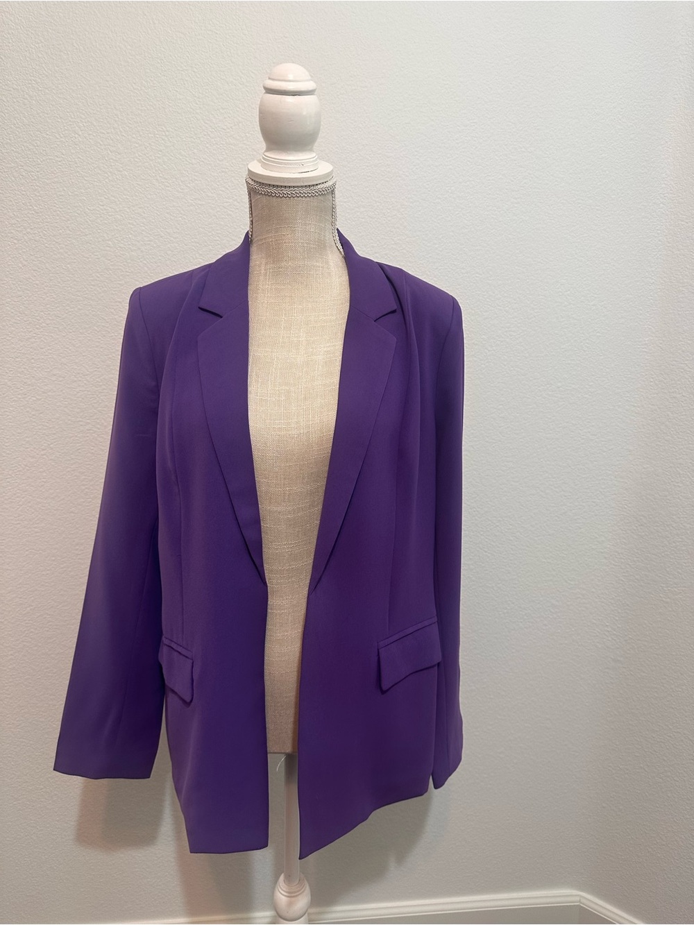 Skies Are Blue Purple Open-Front Blazer
